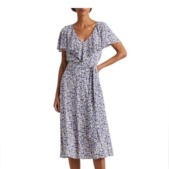 Lauren Ralph Lauren Dresses & Skirts - Lauren Ralph Lauren Floral Belted Crepe Dress NWT Size 4
